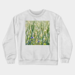 Cornflowers in a wheat field Crewneck Sweatshirt